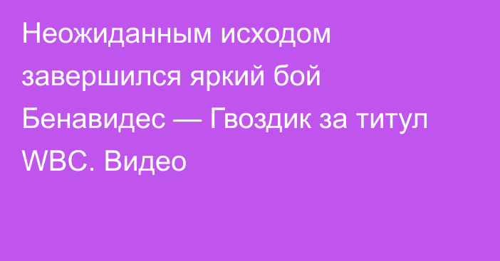 Неожиданным исходом завершился яркий бой Бенавидес — Гвоздик за титул WBC. Видео