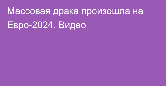 Массовая драка произошла на Евро-2024. Видео