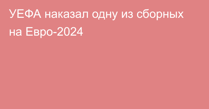 УЕФА наказал одну из сборных на Евро-2024