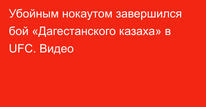 Убойным нокаутом завершился бой «Дагестанского казаха» в UFC. Видео