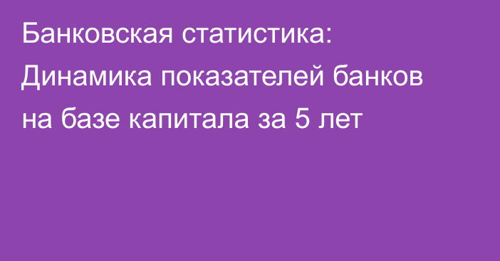 Банковская статистика: Динамика показателей банков на базе капитала за 5 лет