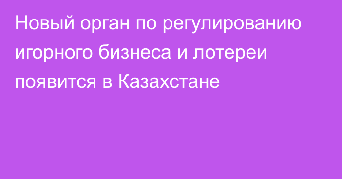 Новый орган по регулированию игорного бизнеса и лотереи появится в Казахстане