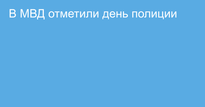 В МВД отметили день полиции