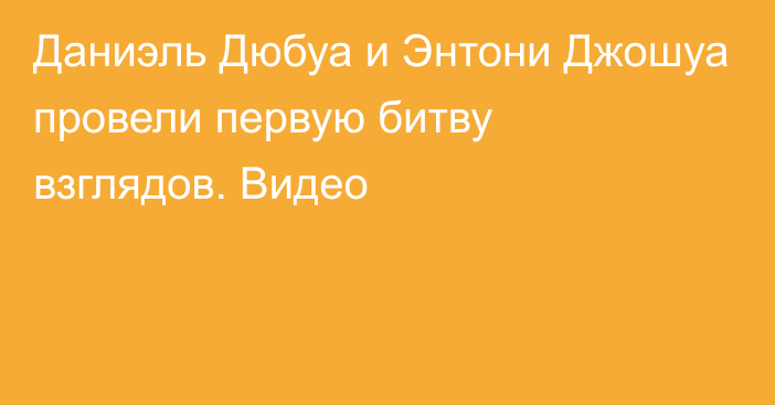 Даниэль Дюбуа и Энтони Джошуа провели первую битву взглядов. Видео