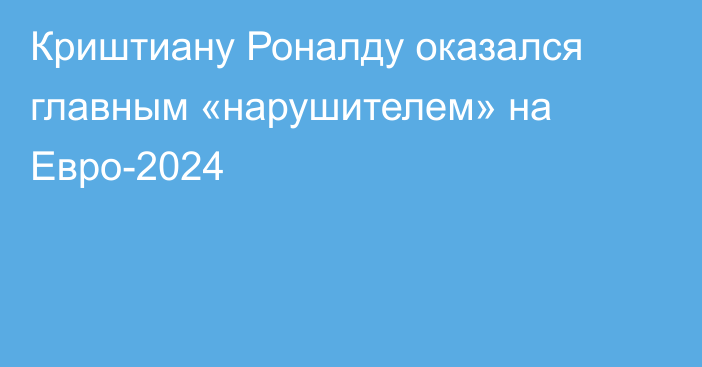 Криштиану Роналду оказался главным «нарушителем» на Евро-2024