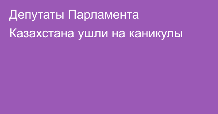 Депутаты Парламента Казахстана ушли на каникулы