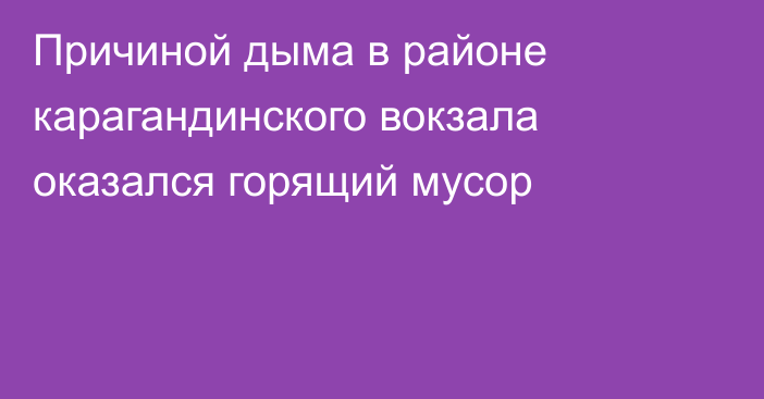 Причиной дыма в районе карагандинского вокзала оказался горящий мусор