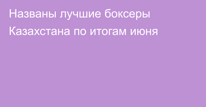 Названы лучшие боксеры Казахстана по итогам июня