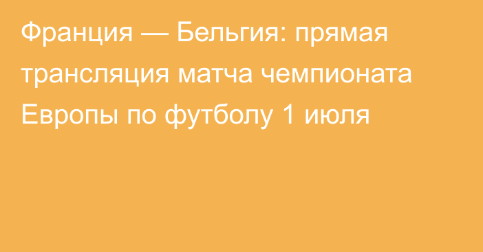 Франция — Бельгия: прямая трансляция матча чемпионата Европы по футболу 1 июля