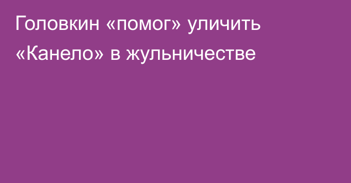 Головкин «помог» уличить «Канело» в жульничестве