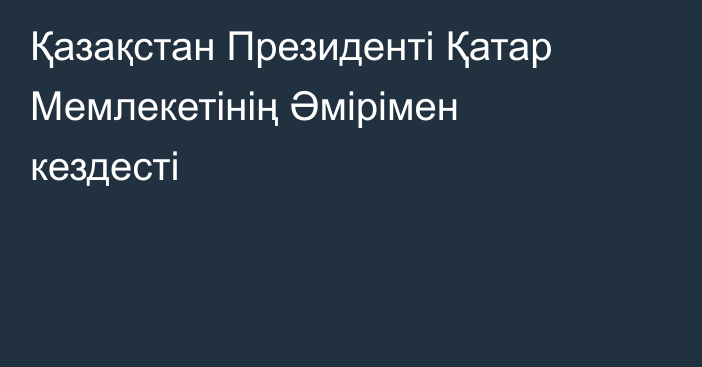 Қазақстан Президенті Қатар Мемлекетінің Әмірімен кездесті