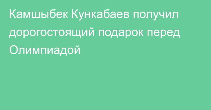 Камшыбек Кункабаев получил дорогостоящий подарок перед Олимпиадой