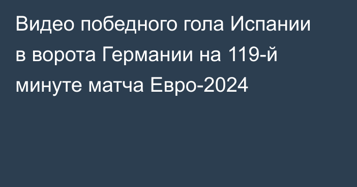 Видео победного гола Испании в ворота Германии на 119-й минуте матча Евро-2024