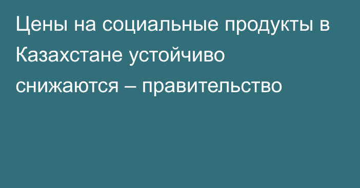 Цены на социальные продукты в Казахстане устойчиво снижаются – правительство