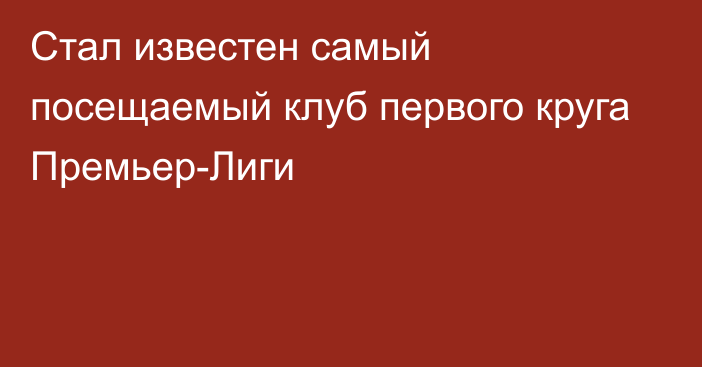 Стал известен самый посещаемый клуб первого круга Премьер-Лиги