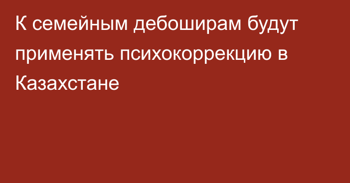 К семейным дебоширам будут применять психокоррекцию в Казахстане