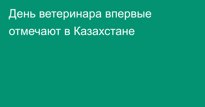 День ветеринара впервые отмечают в Казахстане