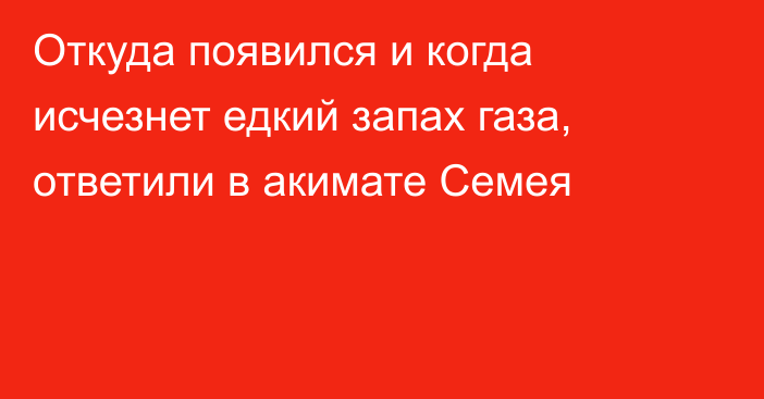 Откуда появился и когда исчезнет едкий запах газа, ответили в акимате Семея