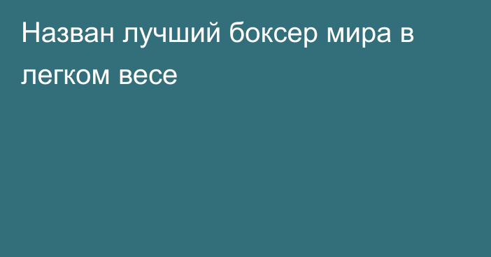 Назван лучший боксер мира в легком весе