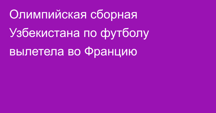 Олимпийская сборная Узбекистана по футболу вылетела во Францию