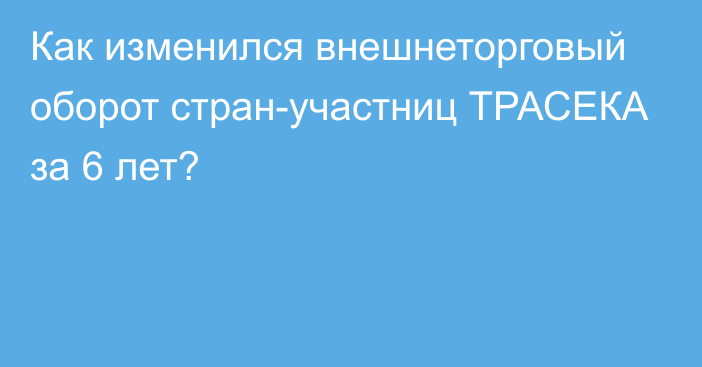 Как изменился внешнеторговый оборот стран-участниц ТРАСЕКА за 6 лет?