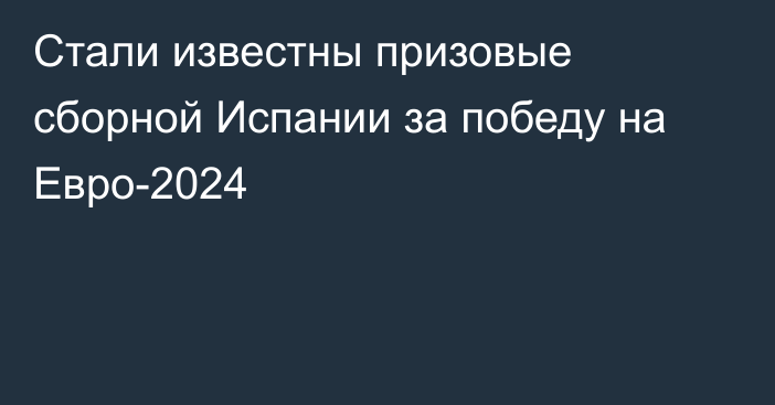 Стали известны призовые сборной Испании за победу на Евро-2024