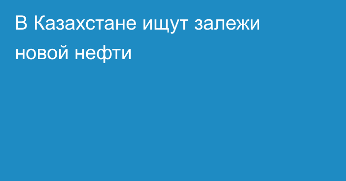 В Казахстане ищут залежи новой нефти