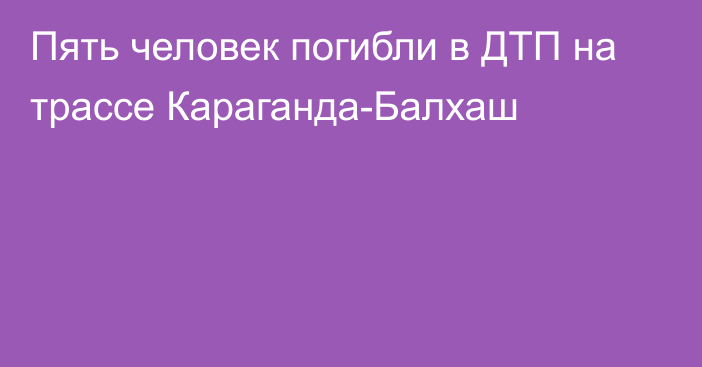 Пять человек погибли в ДТП на трассе Караганда-Балхаш