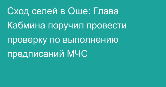 Сход селей в Оше: Глава Кабмина поручил провести проверку по выполнению предписаний МЧС