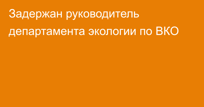 Задержан руководитель департамента экологии по ВКО