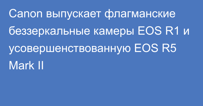 Canon выпускает флагманские беззеркальные камеры EOS R1 и усовершенствованную EOS R5 Mark II