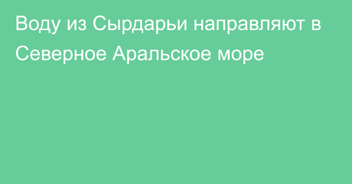 Воду из Сырдарьи направляют в Северное Аральское море