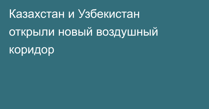 Казахстан и Узбекистан открыли новый воздушный коридор