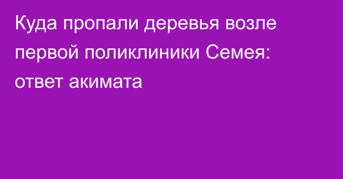 Куда пропали деревья возле первой поликлиники Семея: ответ акимата