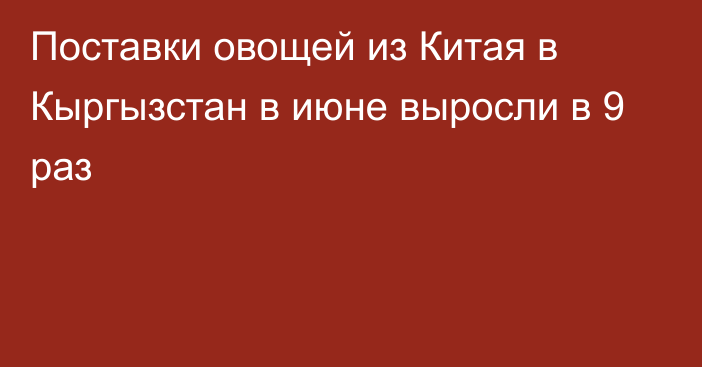 Поставки овощей из Китая в Кыргызстан в июне выросли в 9 раз