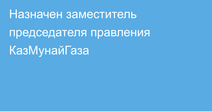 Назначен заместитель председателя правления КазМунайГаза