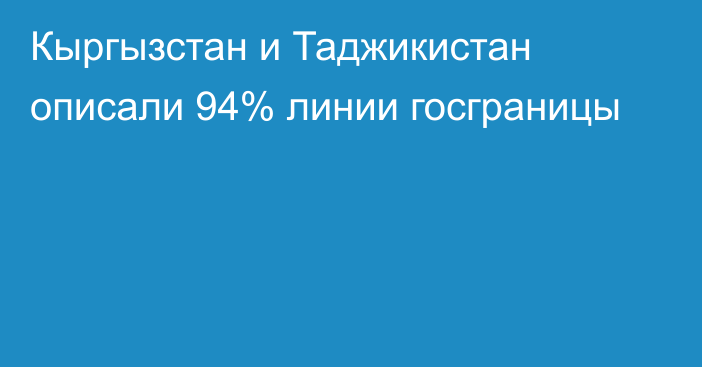 Кыргызстан и Таджикистан описали 94% линии госграницы