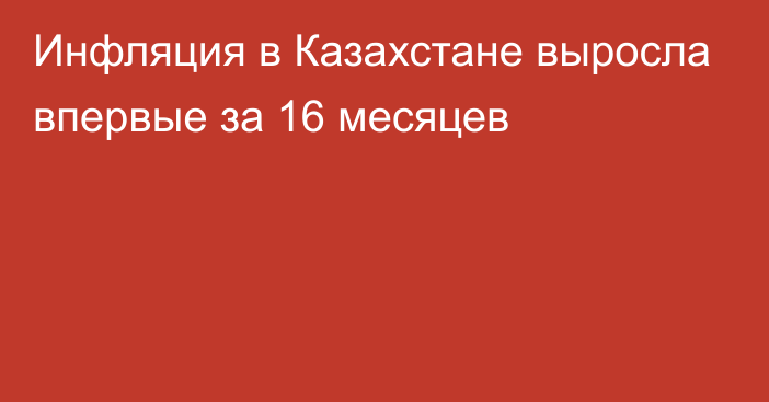 Инфляция в Казахстане выросла впервые за 16 месяцев