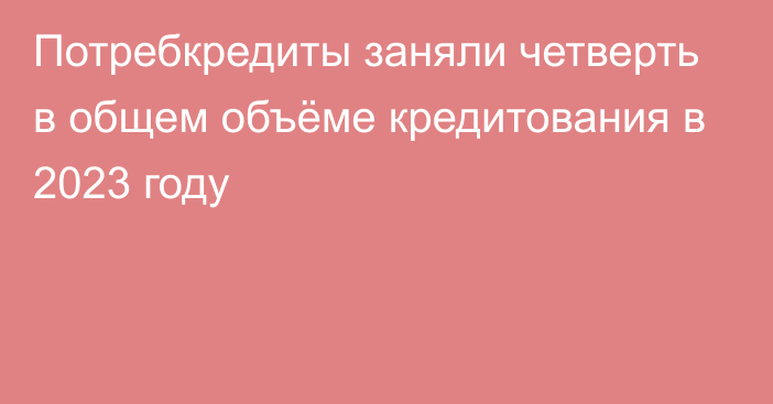 Потребкредиты заняли четверть в общем объёме кредитования в 2023 году