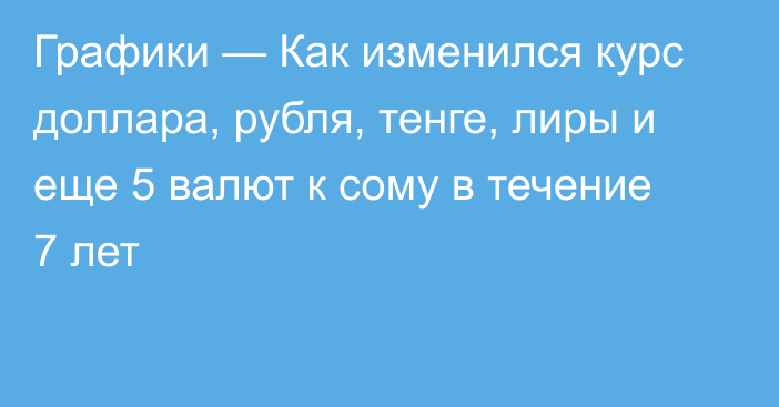 Графики — Как изменился курс доллара, рубля, тенге, лиры и еще 5 валют к сому в течение 7 лет