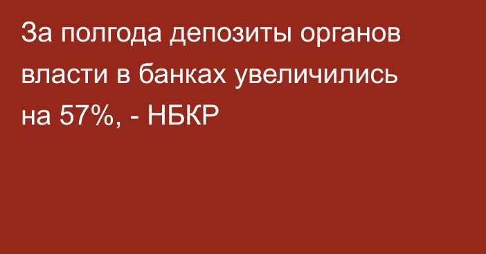 За полгода депозиты органов власти в банках увеличились на 57%, - НБКР