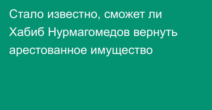 Стало известно, сможет ли Хабиб Нурмагомедов вернуть арестованное имущество