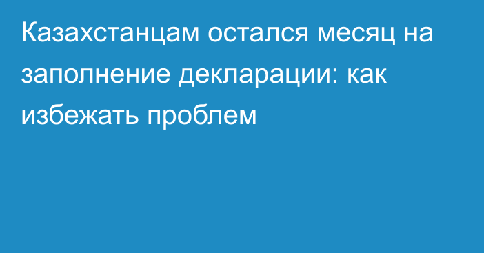 Казахстанцам остался месяц на заполнение декларации: как избежать проблем