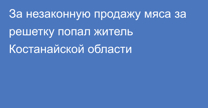 За незаконную продажу мяса за решетку попал житель Костанайской области