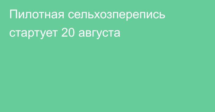 Пилотная сельхозперепись стартует 20 августа