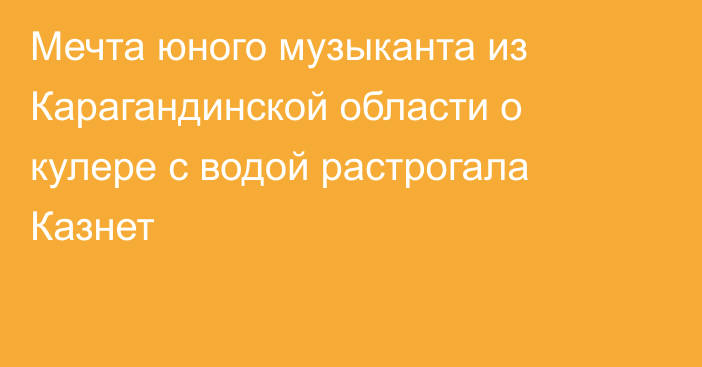 Мечта юного музыканта из Карагандинской области о кулере с водой растрогала Казнет