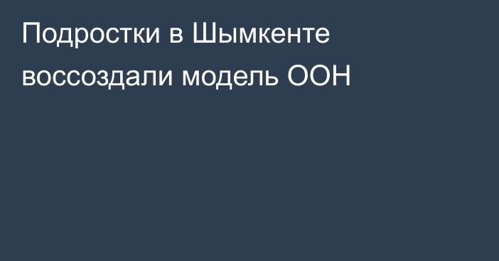 Подростки в Шымкенте воссоздали модель ООН