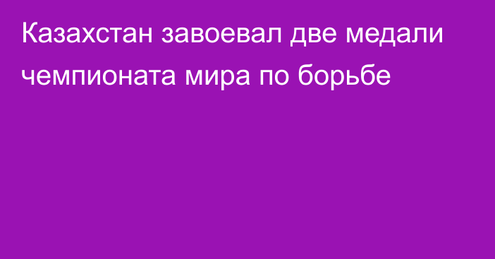 Казахстан завоевал две медали чемпионата мира по борьбе