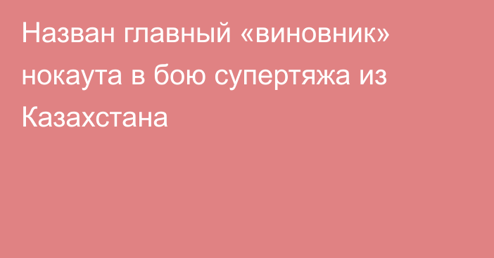 Назван главный «виновник» нокаута в бою супертяжа из Казахстана