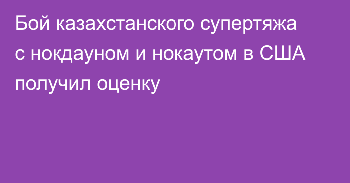 Бой казахстанского супертяжа с нокдауном и нокаутом в США получил оценку